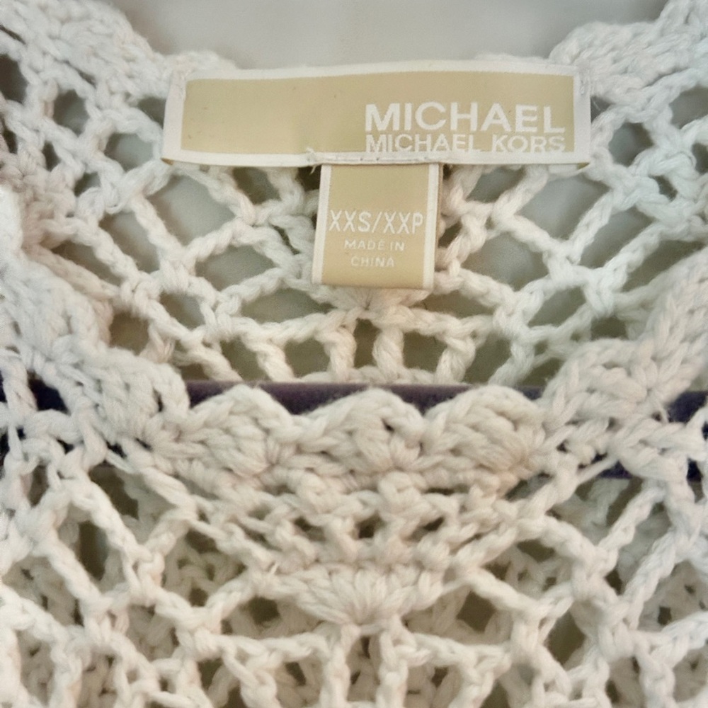 Michael Kors White Crochet Lace Short Sleeve Dress